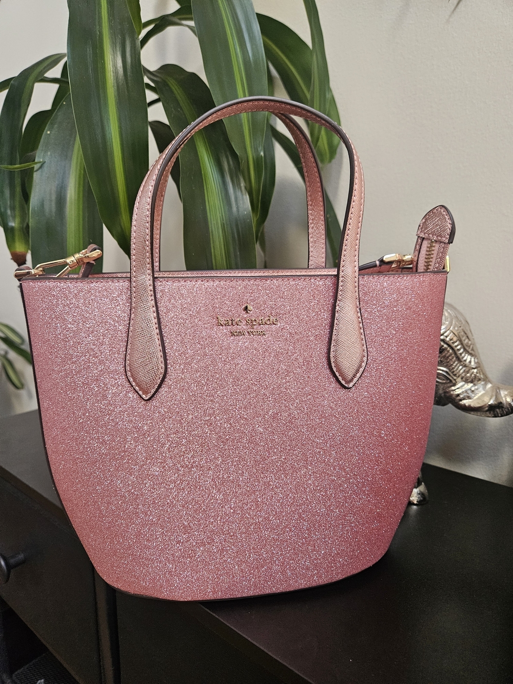 Kate Spade Glitter Glimmer Small Zip Satchel Crossbody Bag NWOT